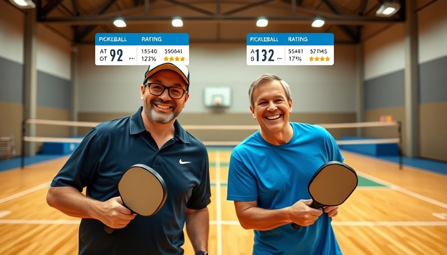 Pickleball players discussing DUPR ratings in Austin.