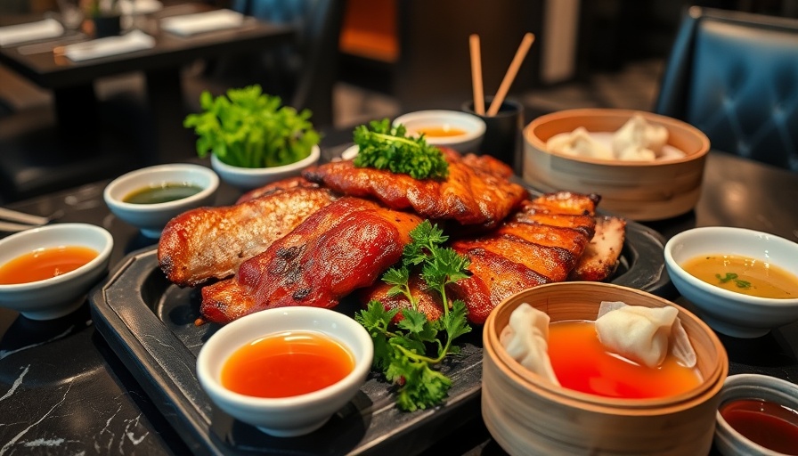 Luxurious spread of Asian dishes at an Austin restaurant.