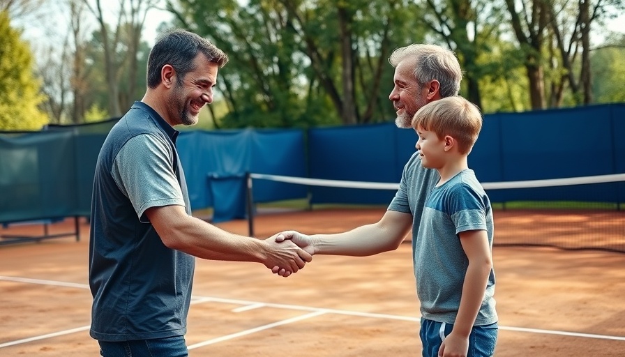 Engage your body in tennis with friendly coach-child practice.