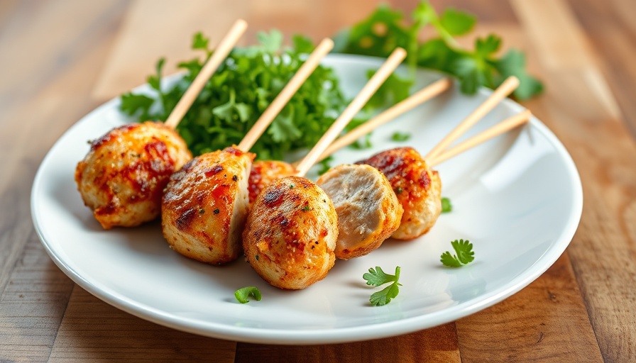 Gourmet dining in Austin: Chicken lollipops with greens.
