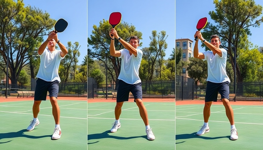 Pickleball player demonstrating overhead shot techniques at various skill levels.