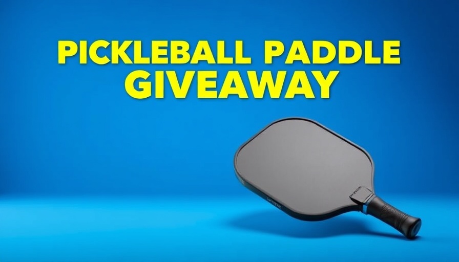 Pickleball paddle giveaway announcement with bold graphics.