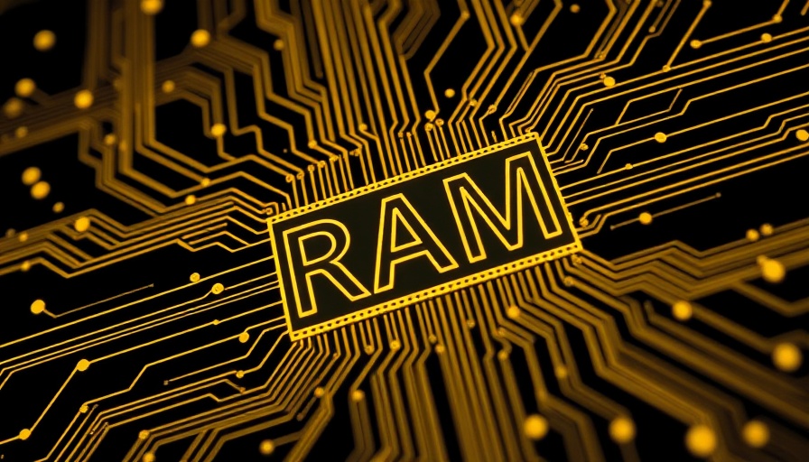 Complex SRAM architecture design with glowing lines illustrating density advancements