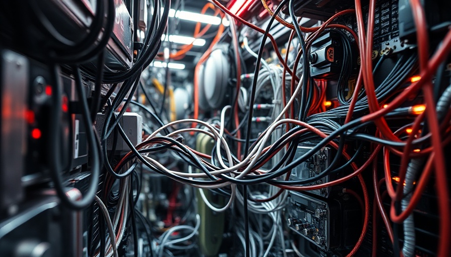 Futuristic electronics with wires for moon-based data centers.