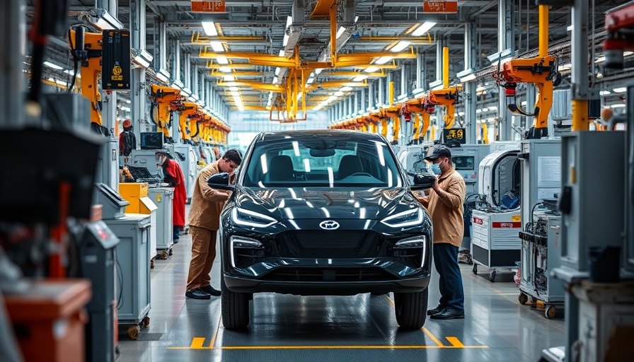 Electric vehicle production line highlighting job shift dynamics.