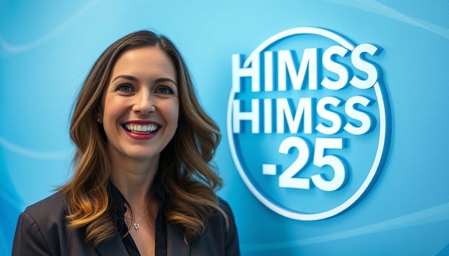 HIMSS Global Health Conference 2025 promotional banner with smiling woman.