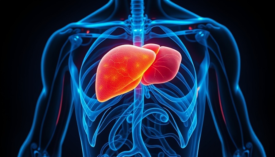 Illustrated human anatomy showing the liver, related to Beam Therapeutics AATD treatment.