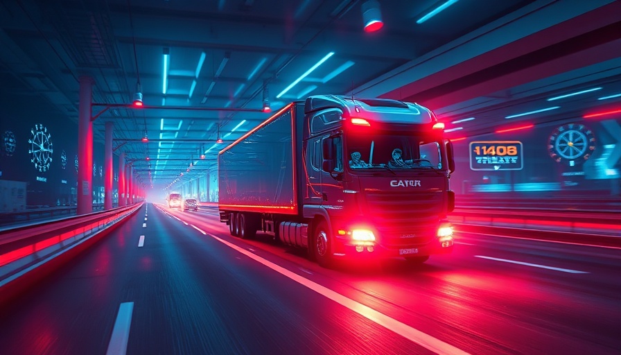 Waabi's Virtual Robotrucks Safety Simulation with LIDAR visualization on a highway.