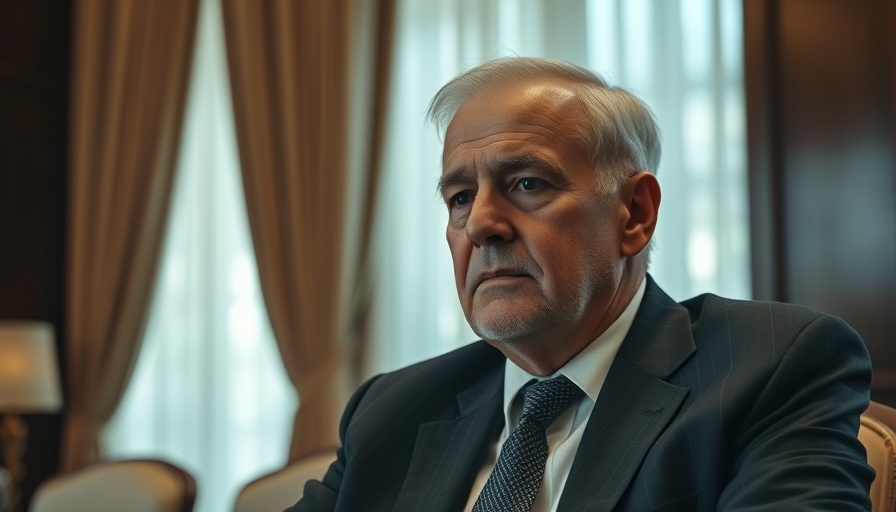 Thoughtful older man in a formal setting.