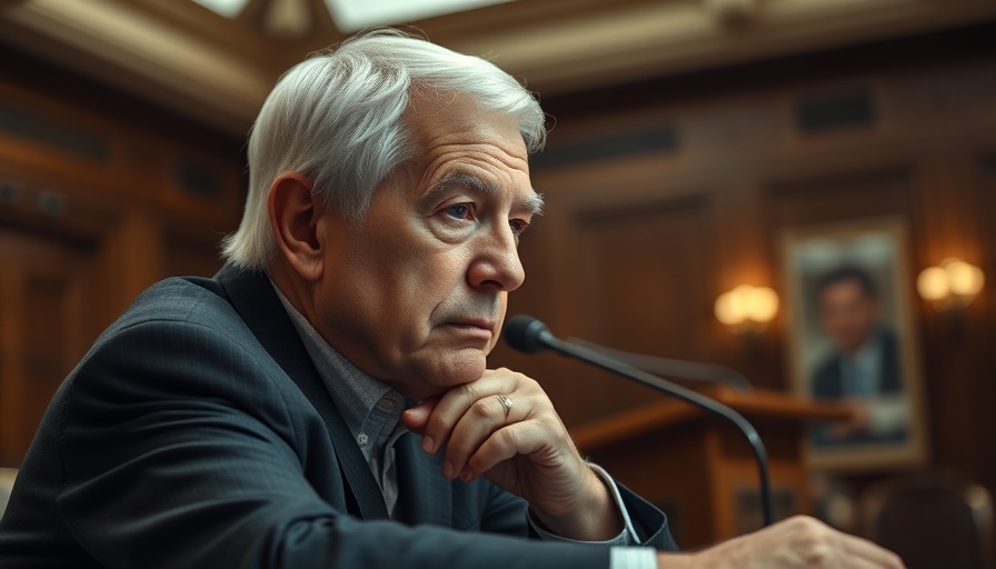 Thoughtful man sitting at lectern, vaccines and autism study.