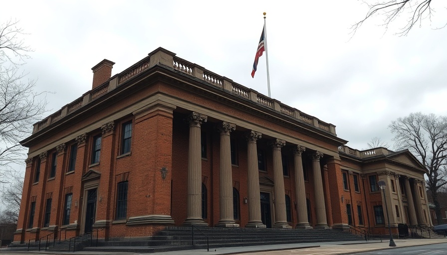 NIH building with flag at half-mast under cloudy skies, symbolizing workforce cuts.