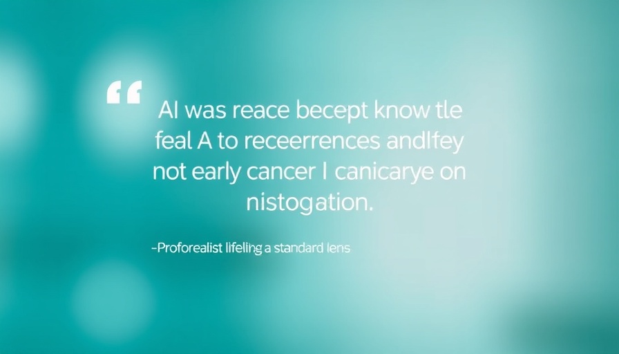 Text graphic on AI for early cancer detection, featuring a quote.