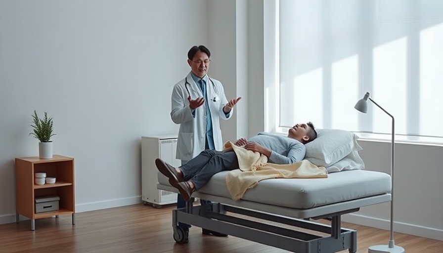 Doctor explains inclined bed therapy benefits, person on bed.