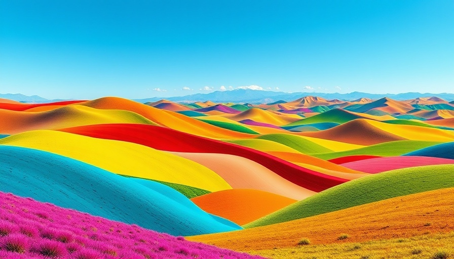 Colorful abstract landscape representing modern data platforms in healthcare AI.