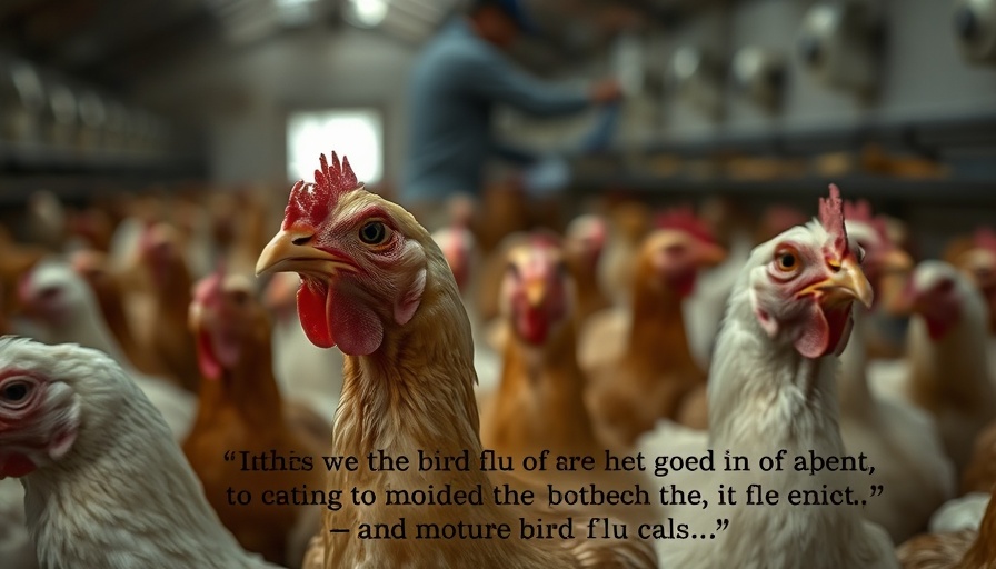 Close-up of chickens at farm during H5N1 Bird Flu discussion.