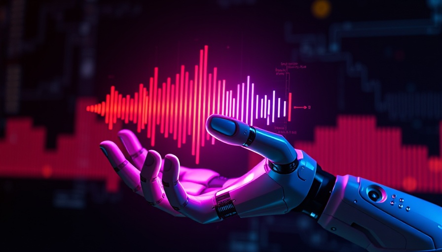 Futuristic holographic sound wave symbolizing AI voice assistant improvements.