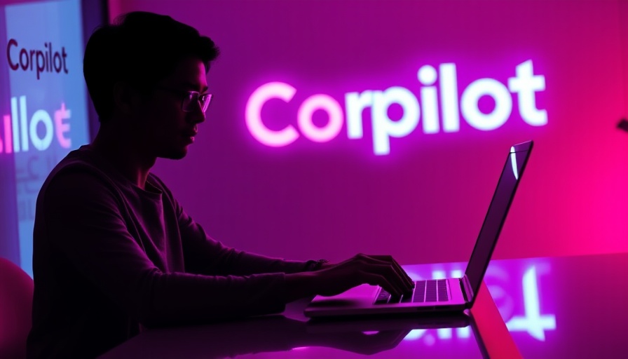Person using laptop with Copilot logo, AI-powered research