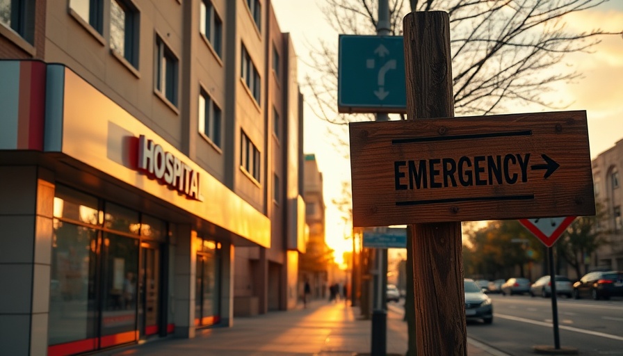 Hospital emergency and measles testing signs at sunset in the U.S.