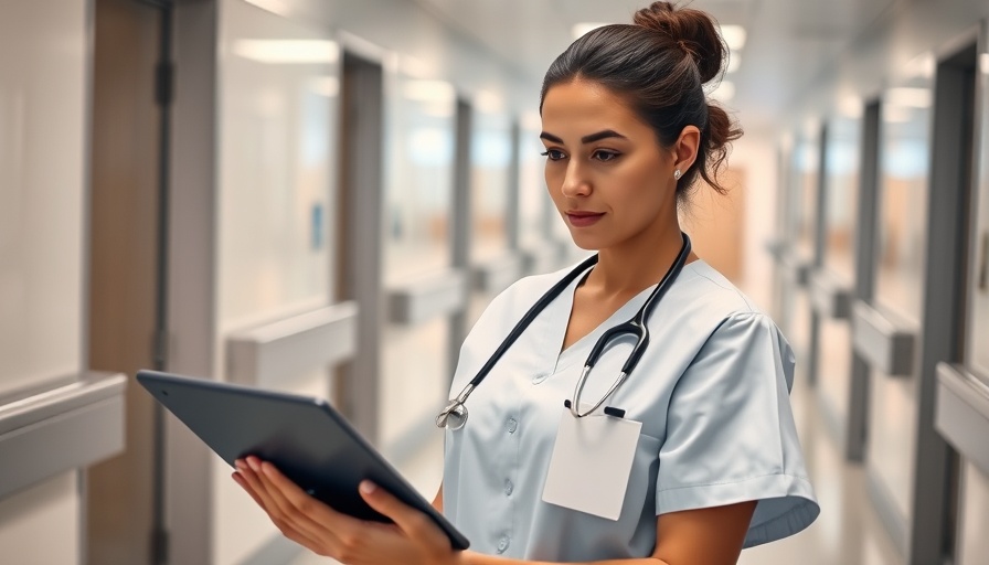 Nurse using digital tablet in hospital, highlighting digital jobs.