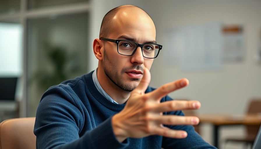 Man discussing Google AI noncompete agreements, gesturing with hands.