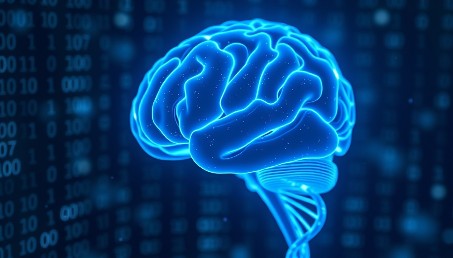 Glowing blue brain with DNA helix in futuristic Alzheimer’s drug trial concept.