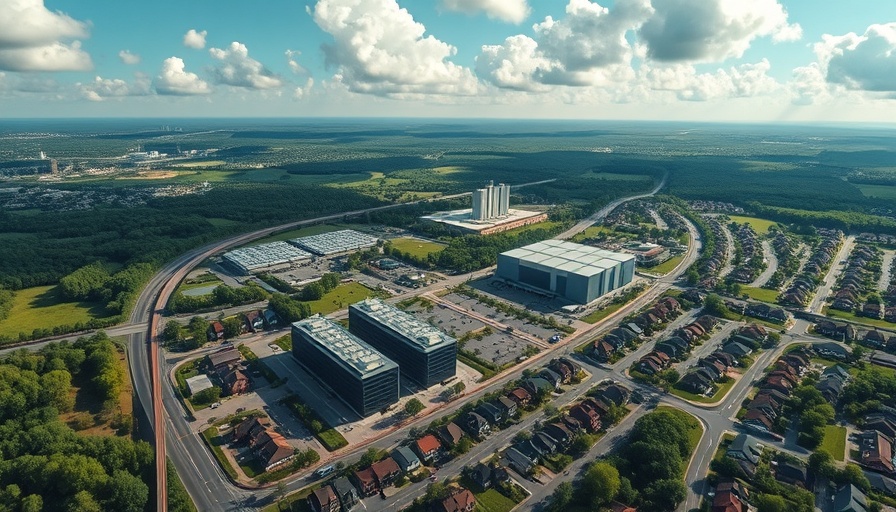 AI climate promises and data centers in suburban area.