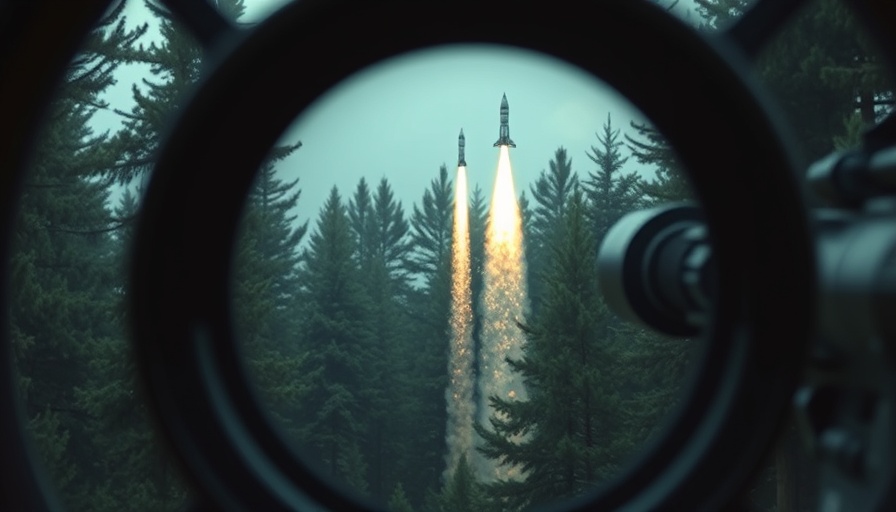 Military surveillance AI technology tracking missile launches.