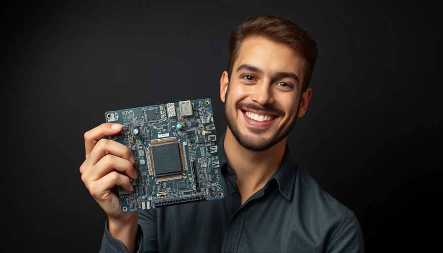 Smiling person holding circuit board, Nvidia H20 chip export license discussion