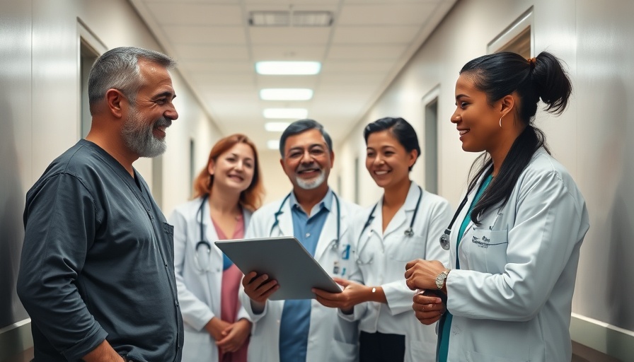 Diverse medical team discussing patient data for AIOps in Healthcare IT.