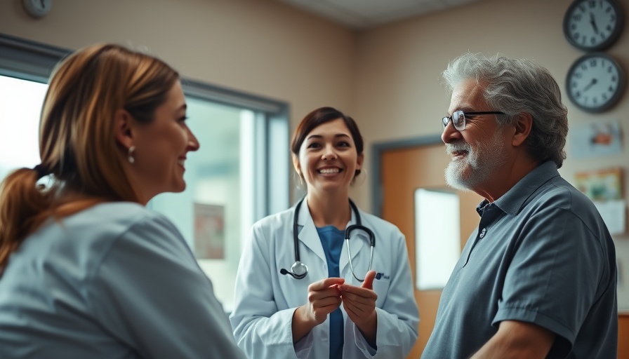 Doctor discussing healthcare with patient in hospital, AI Adoption in Healthcare.