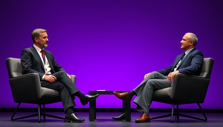 Discussion on AI-generated code in Microsoft on stage with purple backdrop.