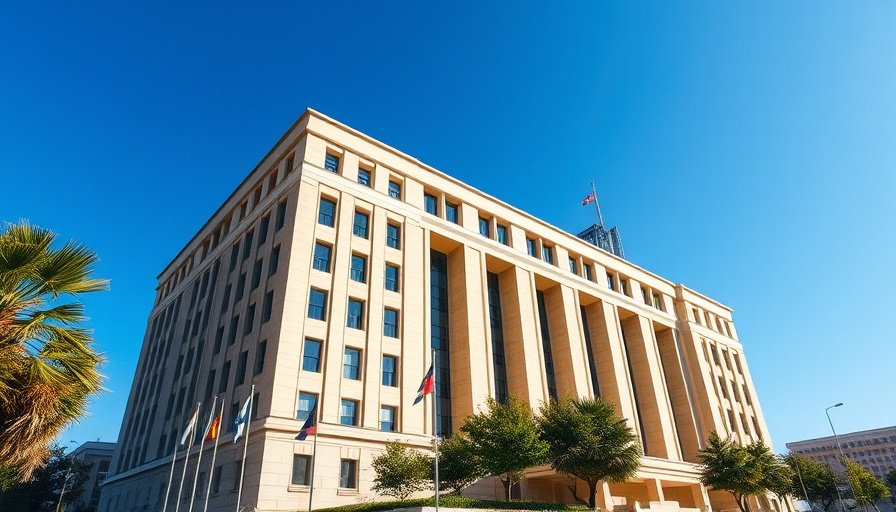 Governmental building illustrating foreign disinformation intel setting