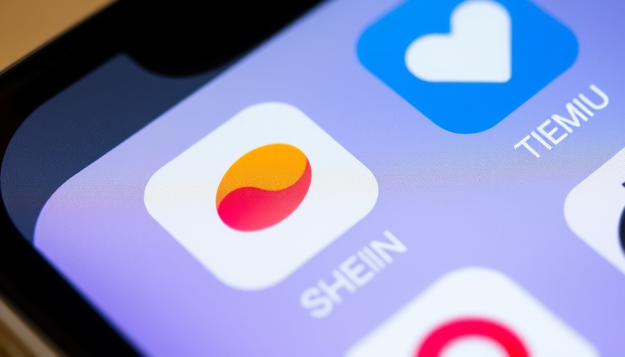 TEMU app icon highlighted on phone screen next to SHEIN, digital photo.