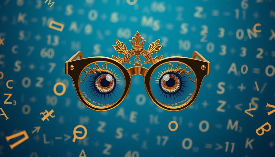 AI agent uses large language models depicted as surreal glasses with eyes amidst equations.