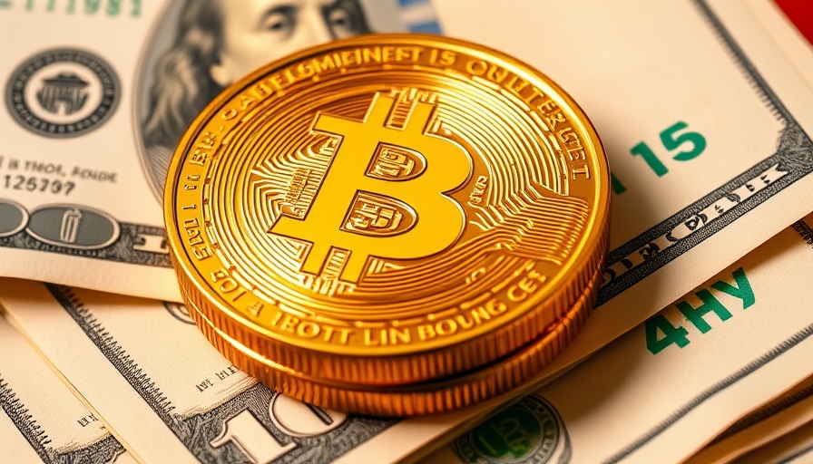 Bitcoin coins on hundred-dollar bills symbolizing crypto personal safety concerns.