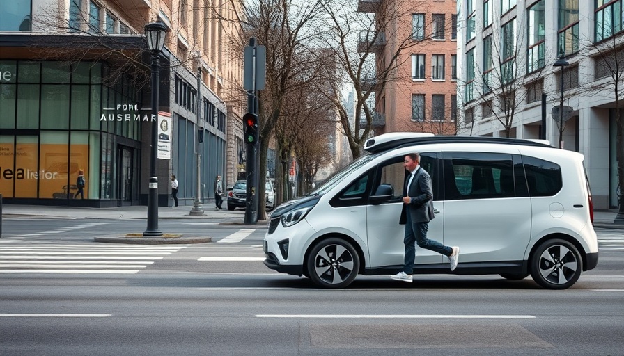Waymo robotaxi expansion depicted with an autonomous vehicle in a city.