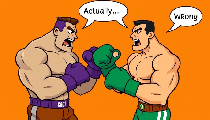 AI Persuasion Power illustrated by boxers arguing with speech bubbles.