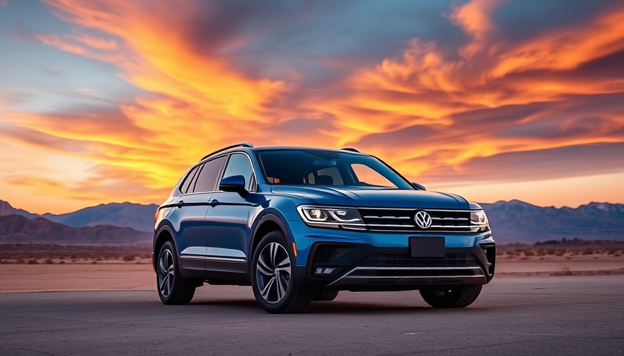 Volkswagen SUV at sunset highlighting VW emissions scandal impact.