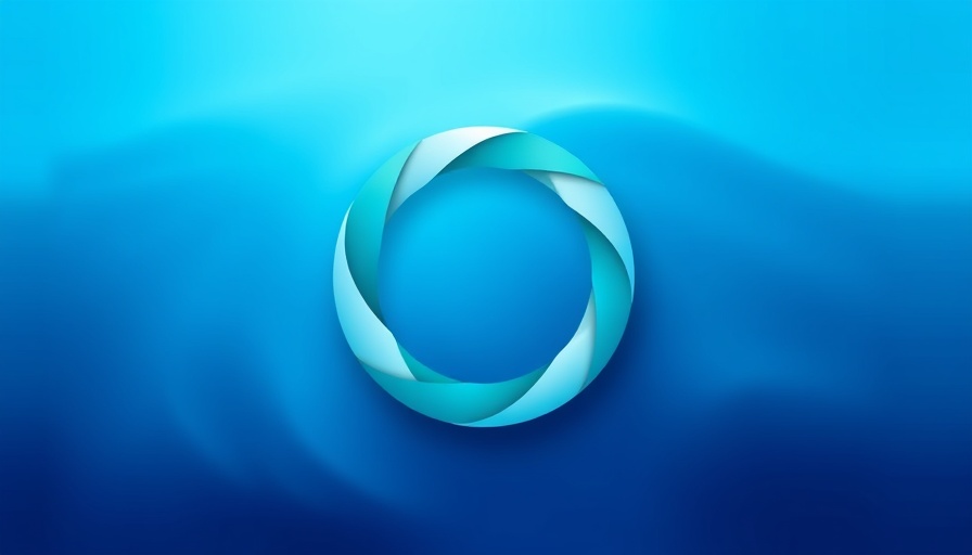 Stylized teal and white logo on blue for non-dilutive funding concept.