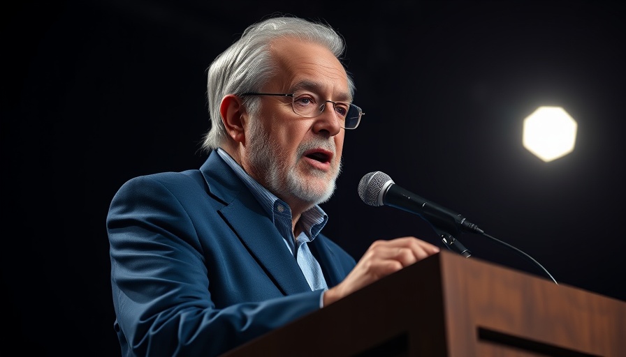 Politician speaking at podium in dim lighting, emergency abortions guidance revocation.