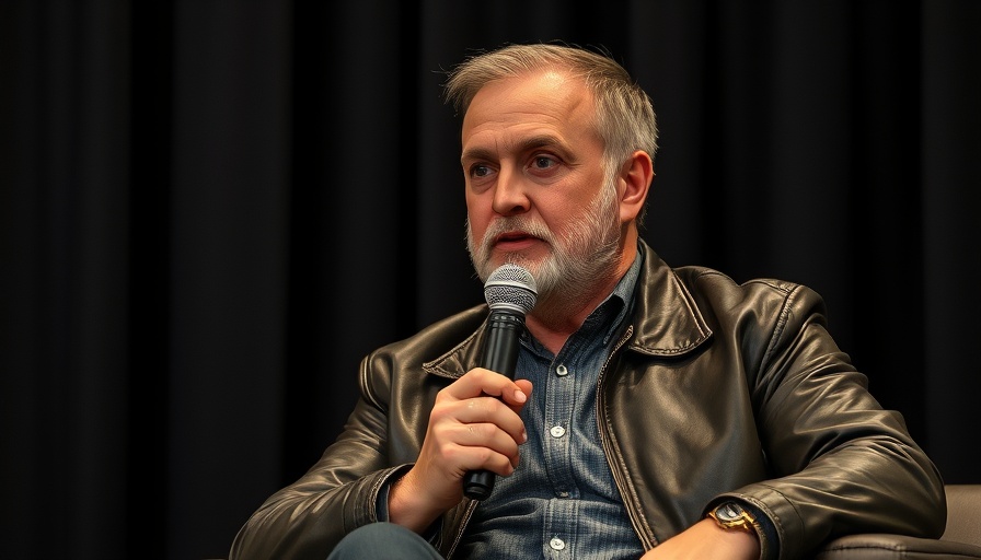 Man in leather jacket speaking with microphone, Aetherflux renewable energy.