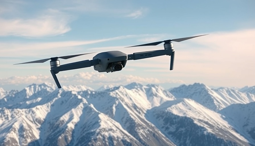 Military drone flying over snowy mountains illustrating military drone demand in India.
