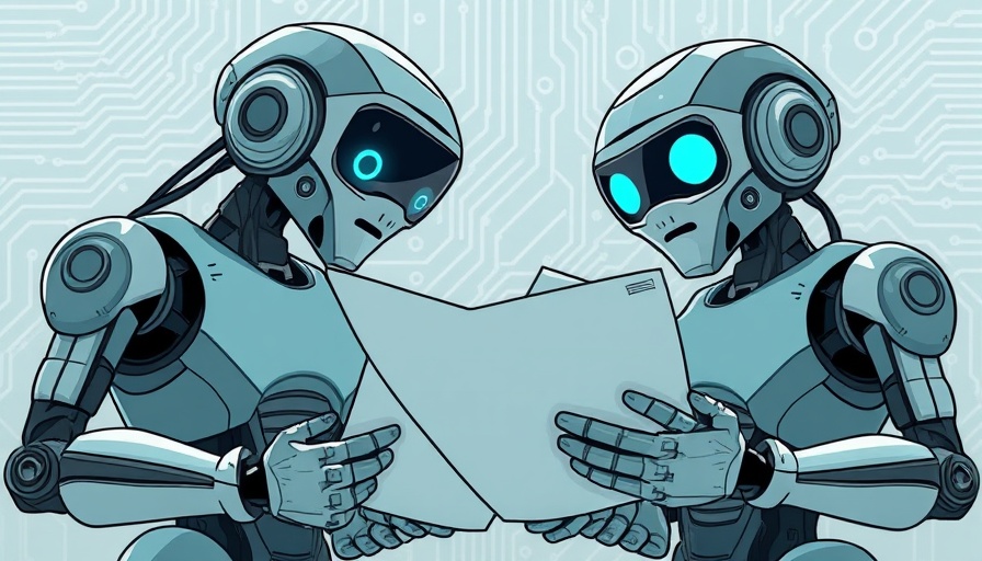 Robots analyzing documents for EU AI Act Implementation.