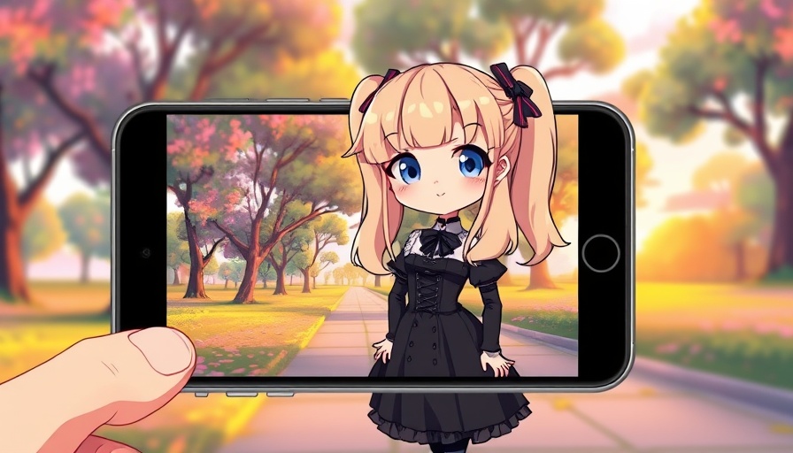 Anime character on Grok app screen with a park backdrop.