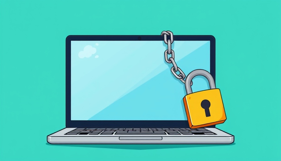 Secure laptop with chain and padlock, symbolizing data risk.