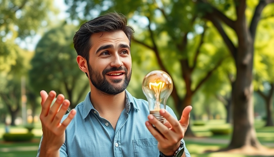 Man discussing natural benefits of infrared light outdoors.
