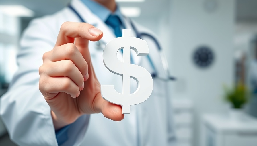 Doctor with dollar sign, symbolizing prior authorization technology.