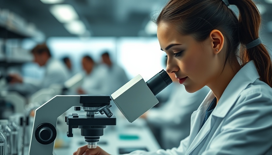 Diverse scientist using microscope in biomedical research.