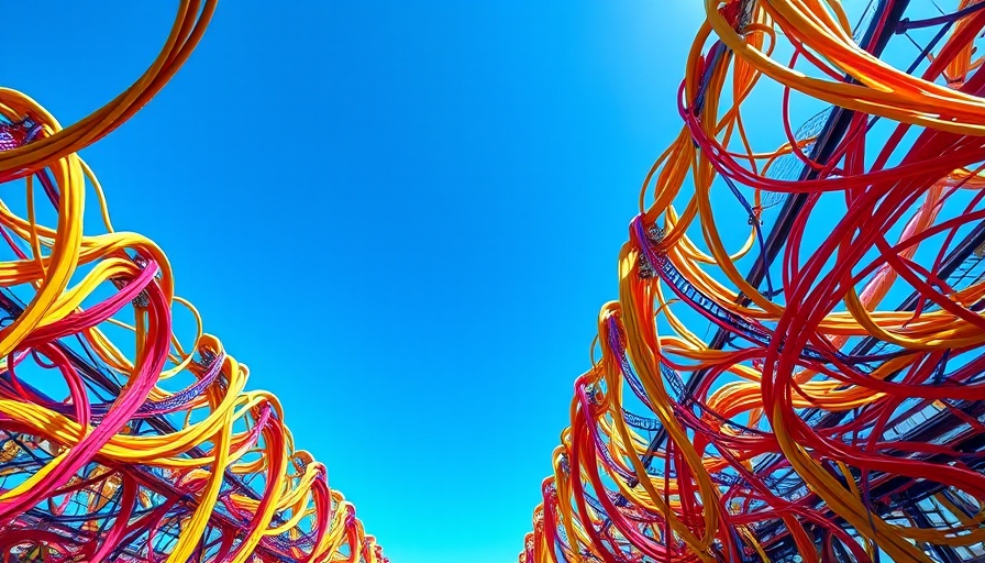 Network cables illustrating Google AI energy use against the sky.