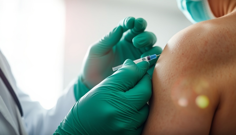 Medical procedure close-up of vaccine administration in Florida.